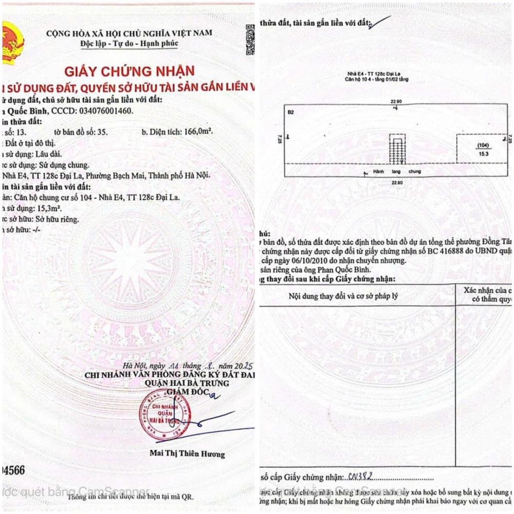 Bán Căn Hộ Tập Thể Tầng 1, 128 Đại La - Vị Trí Đắc Địa, Giá Tốt