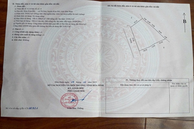 CHÍNH CHỦ BÁN LÔ ĐẤT ĐẸP 2920,3M TẠI TỪ SƠN-KIM BÔI HÒA BÌNH