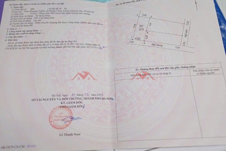 CHÍNH CHỦ CẦN BÁN LÔ ĐẤT 47M TẠI PHƯỢNG NGHĨA-PHỤNG CHÂU-CHƯƠNG MỸ-HÀ NỘI