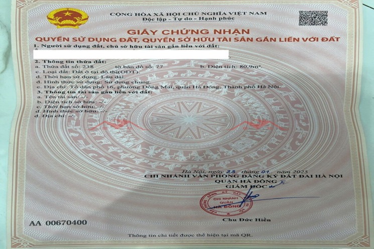 CHÍNH CHỦ CẦN BÁN LÔ ĐẤT 80,9M TẠI TỔ 16- ĐỒNG MAI-HÀ ĐÔNG-HÀ NỘI