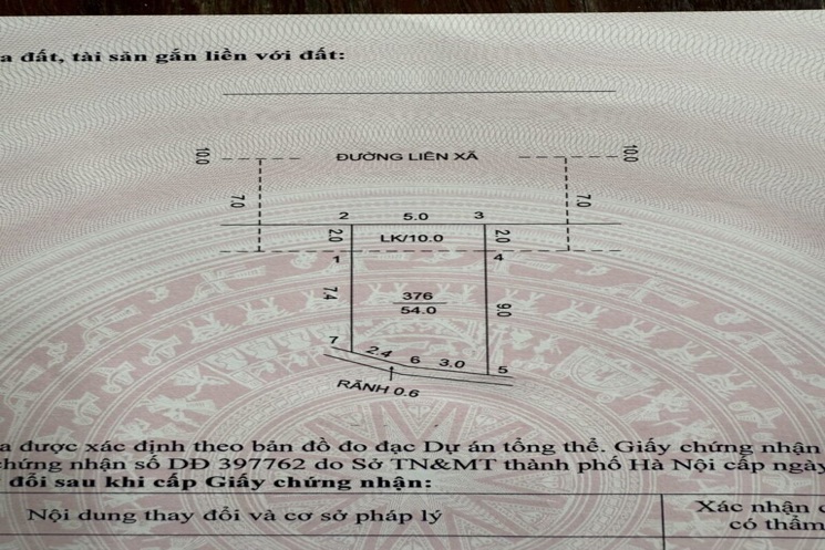TRỤC CHÍNH KINH DOANH 54M TẠI THƯỢNG VỰC-CHƯƠNG MỸ-HÀ NỘI