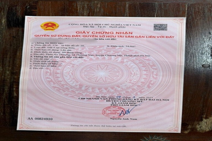 TRỤC CHÍNH KINH DOANH 54M TẠI THƯỢNG VỰC-CHƯƠNG MỸ-HÀ NỘI