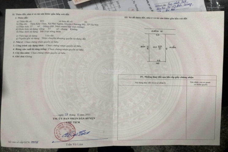 CHÍNH CHỦ BÁN LÔ ĐẤT 57M TẠI PHÚ NGHĨA-CHƯƠNG MỸ-HÀ NỘI