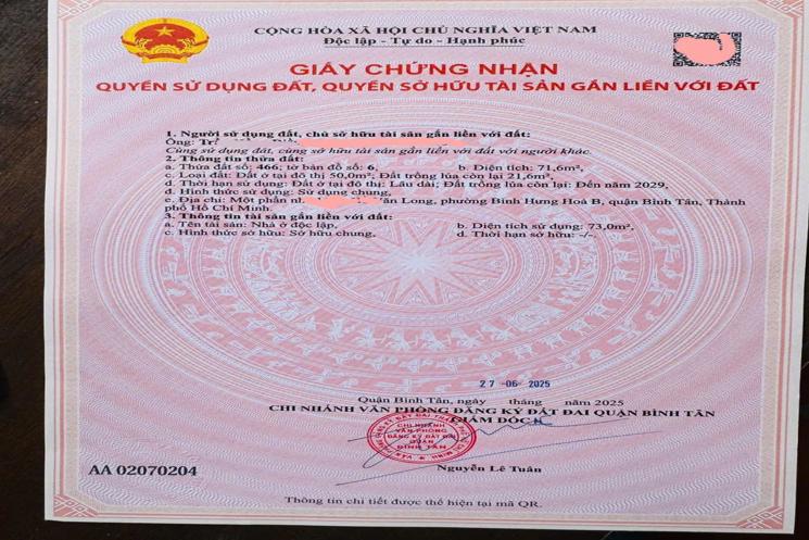 BÁN NHÀ HẺM OTO  HỒ VĂN LONG BÌNH TÂN: SỔ HỒNG , GẦN CHỢ, TIỆN ÍCH ĐẦY ĐỦ, GIÁ NHỈNH 4 TỶ