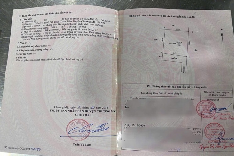HÀNG HIẾM 309,9M TẠI THỦY XUÂN TIÊN-CHƯƠNG MỸ-HÀ NỘI