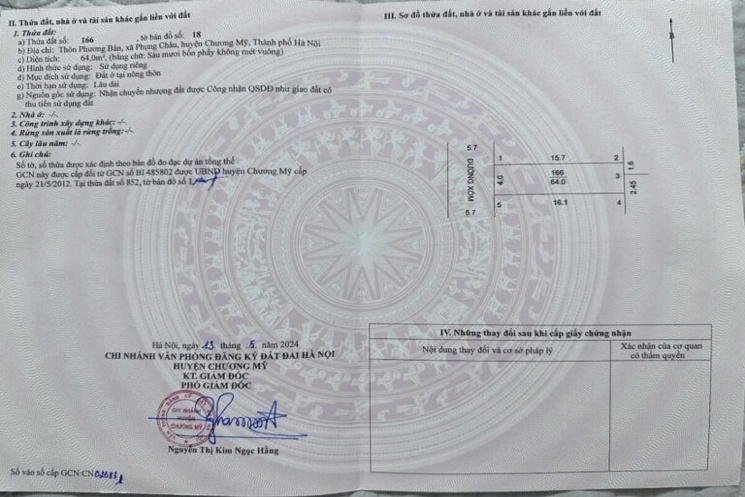 DUY NHẤT LÔ ĐẤT ĐƯỜNG THÔNG TO RỘNG 64M TẠI PHỤNG CHÂU-CHƯƠNG MỸ-HÀ NỘI