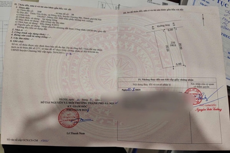 LÔ ĐẤT QUÁ ĐẸP 100M TẠI ĐÔNG SƠN-CHƯƠNG MỸ-HÀ NỘI