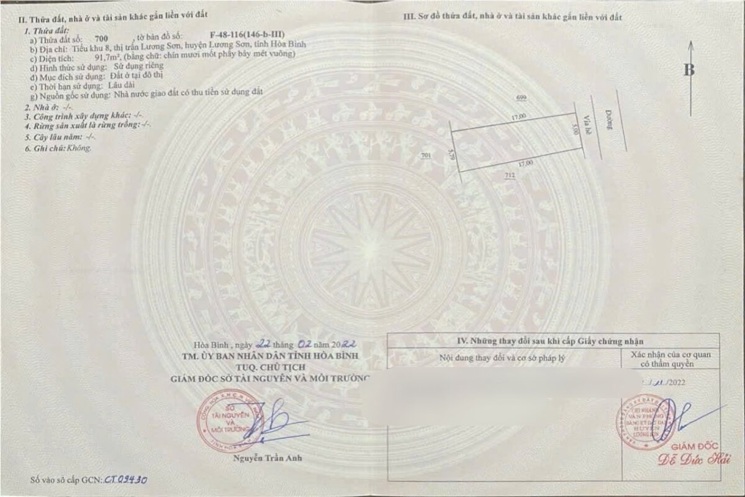 BÁN LÔ ĐẤT 91,7M DỰ ÁN 91,7M TẠI LƯƠNG SƠN-HÒA BÌNH