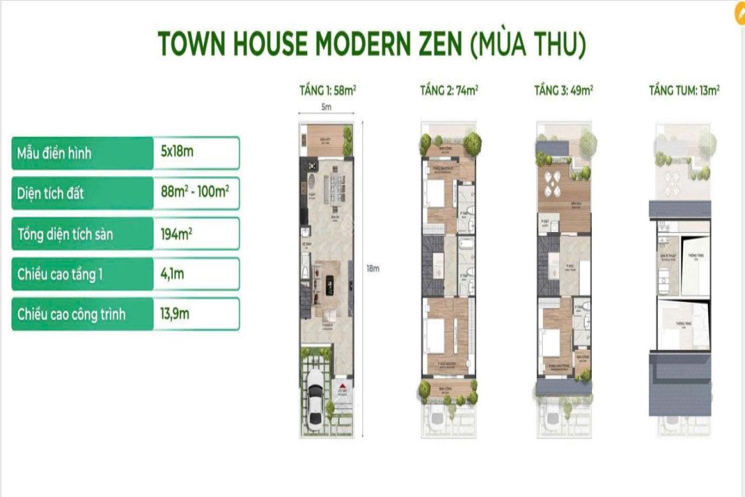 SẮP MỞ BÁN NHÀ PHỐ ECO RETREAT - TOWNHOUSE TOWNVILLA PHÂN KHU MÙA LỄ HỘI , BOOKING NHẬN ƯU ĐÃI