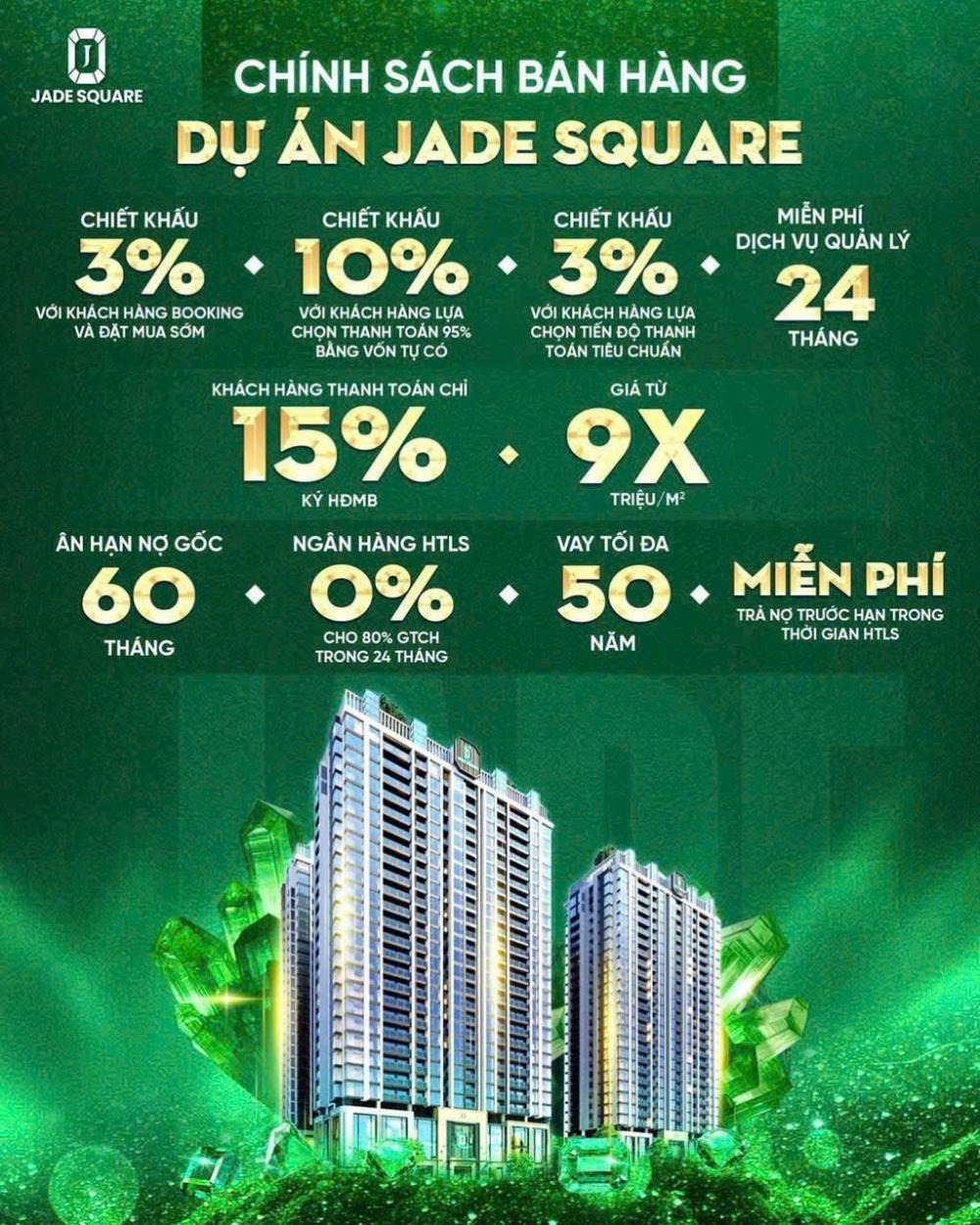 Jade Square Cổ Nhuế: Sở Hữu Căn Hộ 2PN Chỉ Từ 1.x Tỷ - Ưu Đãi Đến 3% + CK 9%
