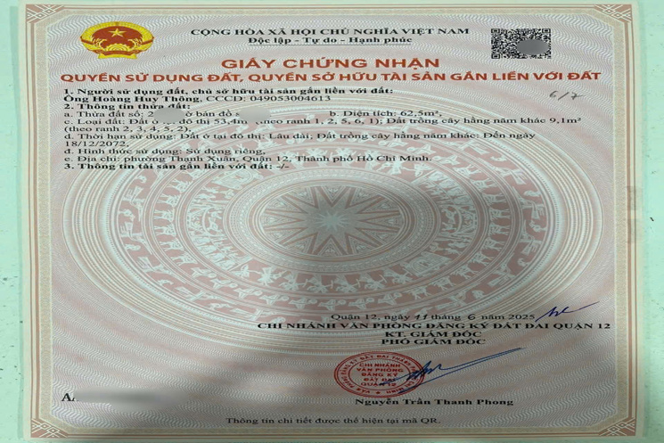 SIÊU PHẨM CẶP ĐẤT ĐẸP (4X15.5) MẶT TIỀN THẠNH XUÂN 38, Q12