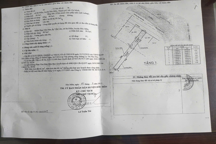 NHÀ MT PHAN VĂN HỚN – BÀ ĐIỂM, HÓC MÔN – NGAY QL1A CHỈ 16 TỶ