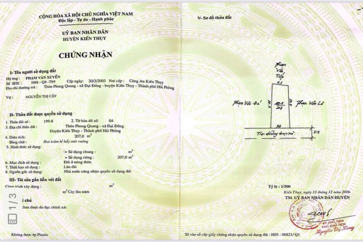 2.x tr/m2 - 207m2 Đại Đồng Kiến Thụy Zalo 0567222555