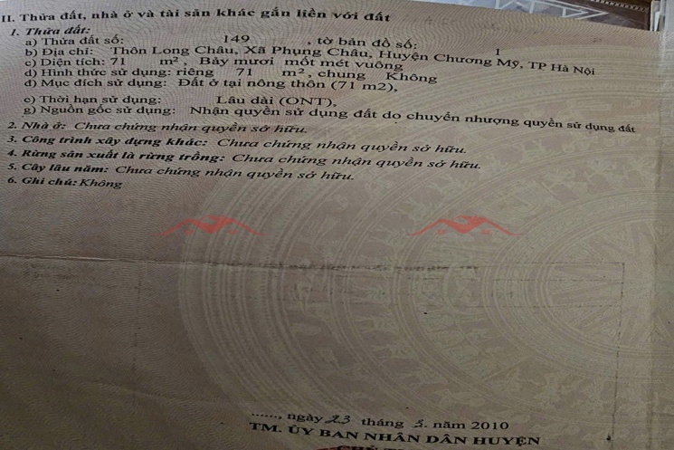 HÀNG FO ĐẤT PHƯỜNG 71M TẠI PHỤNG CHÂU-PHƯỜNG CHƯƠNG MỸ-HÀ NỘI