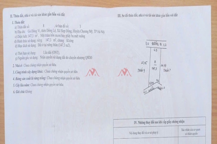 HÀNG FO CHÍNH CHỦ BÁN LÔ ĐẤT 147,3M TẠI HỢP ĐỒNG-CHƯƠNG MỸ-HÀ NỘI