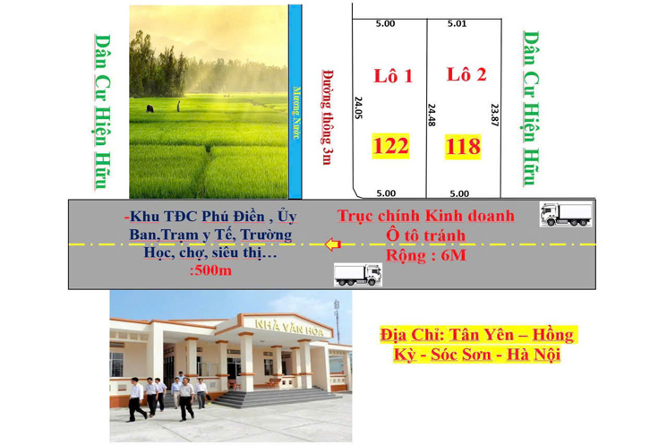 Chuyển Nhượng Lô Đất Đối Diện Nhà Văn Hóa thôn Tân Yên, Xã Hồng Kỳ, Sóc Sơn, Hà Nội