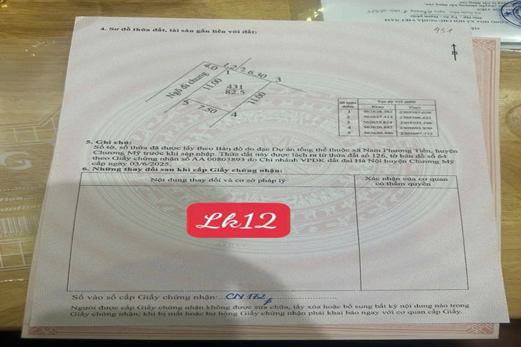 HÀNG FO BÁN LÔ ĐẤT 82,5M TẠI NAM PHƯƠNG TIẾN-CHƯƠNG MỸ-HÀ NỘI
