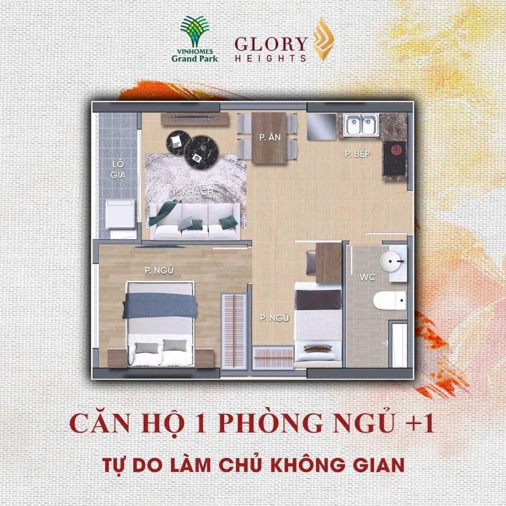 Bán Căn 1PN Glory Heights Giá Tốt Nhất - F0 Chính Chủ