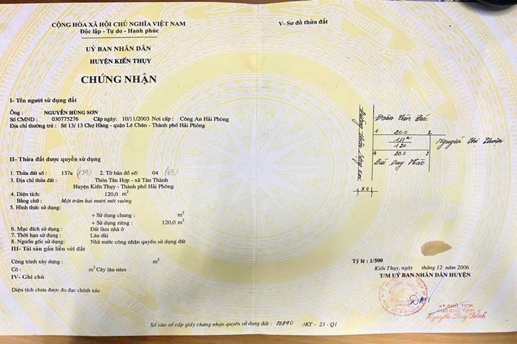 22.x tr/m2 120m2 Tân Thành Dương Kinh  Zalo 0567222555