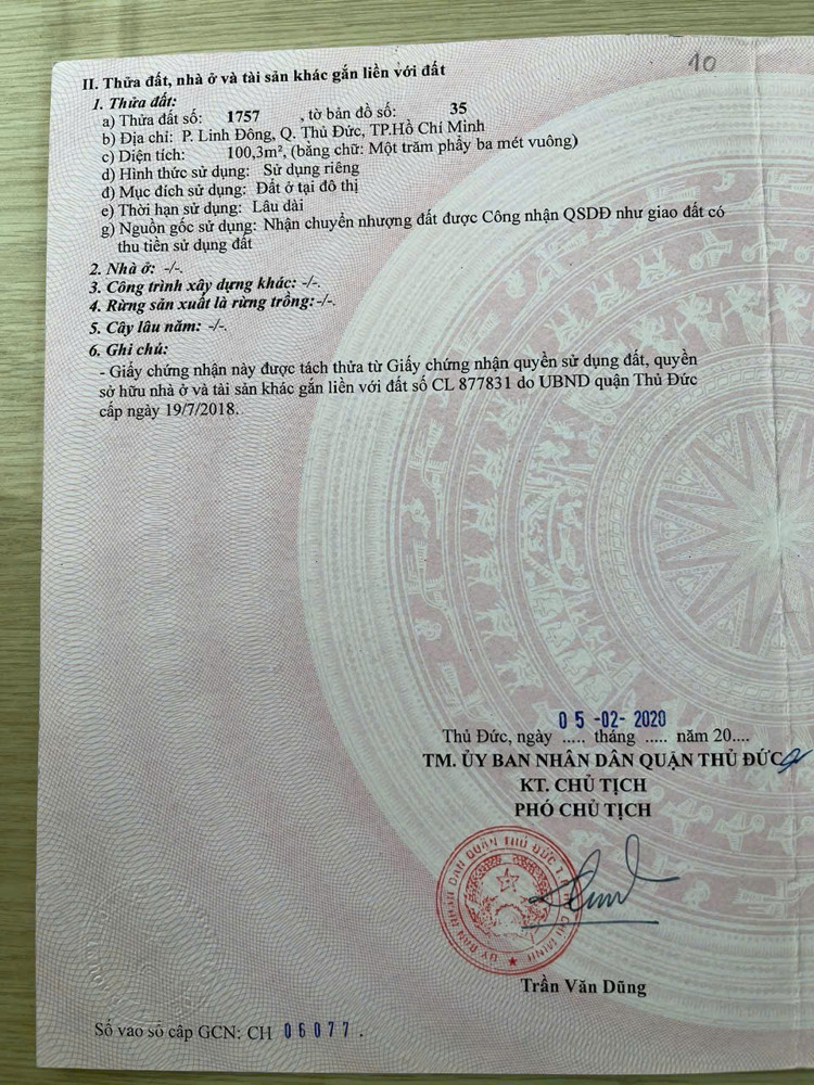 Bán Lô Đất Mặt Tiền Hẻm 8m Đường 22 Linh Đông Thành Phố Thủ Đức