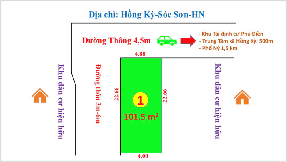 Chính Chủ Cần Tiền Chuyển Nhượng Lại Lô Đất Cức Đẹp tại Sóc Sơn, Hà Nội