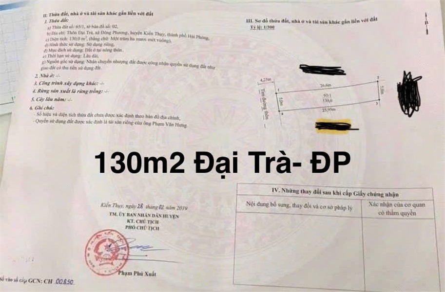 2.9 tỷ - 130m2 Đại Trà Kiến Thụy HP Zalo 0567222555