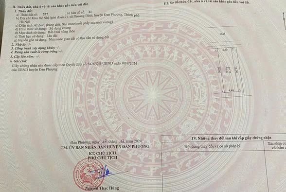 SIÊU PHẨM - SIÊU HIẾM - DUY NHẤT 1 LÔ 61.6M TẠI ĐỆ NHỊ - PHƯƠNG ĐÌNH - ĐAN PHƯỢNG