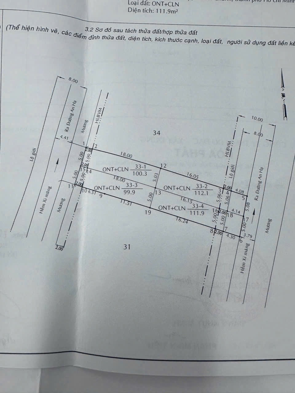Bán Nền Thổ Cư Đường An Hạ, Bình Chánh - 9 Tỷ/4 Nền (100m2)