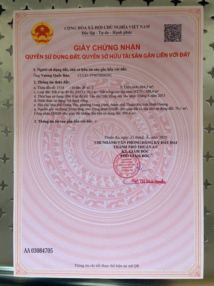 ĐẤT ĐẸP - GIÁ TỐT - CHÍNH CHỦ Cần Bán Nhanh Lô Đất Hưng Thọ, Hưng Định, Thuận An, Bình Dương