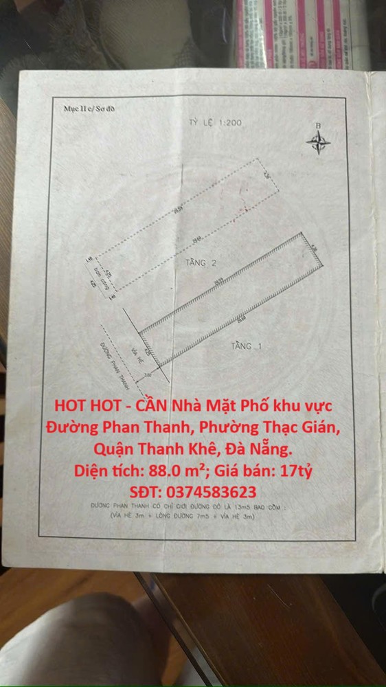 HOT HOT - CẦN Nhà Mặt Phố khu vực  Đường Phan Thanh, Phường Thạc Gián, Quận Thanh Khê, Đà Nẵng