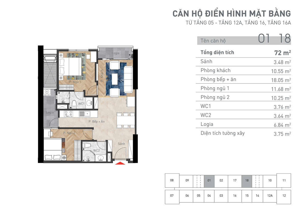 Chính chủ cắt lỗ giảm sâu 2PN- dự án viha 107 nguyễn tuân