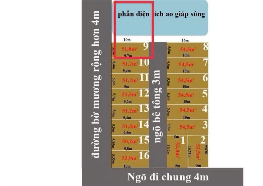 1.4x tỷ 50.9m2 + 100m2 ao giáp sông He Dương Kinh Zalo 0567222555