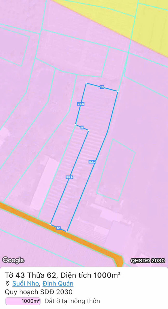 Bán đất vườn 1000m² tại Suối Nho, Định Quán – Pháp lý rõ ràng, giá 990 triệu