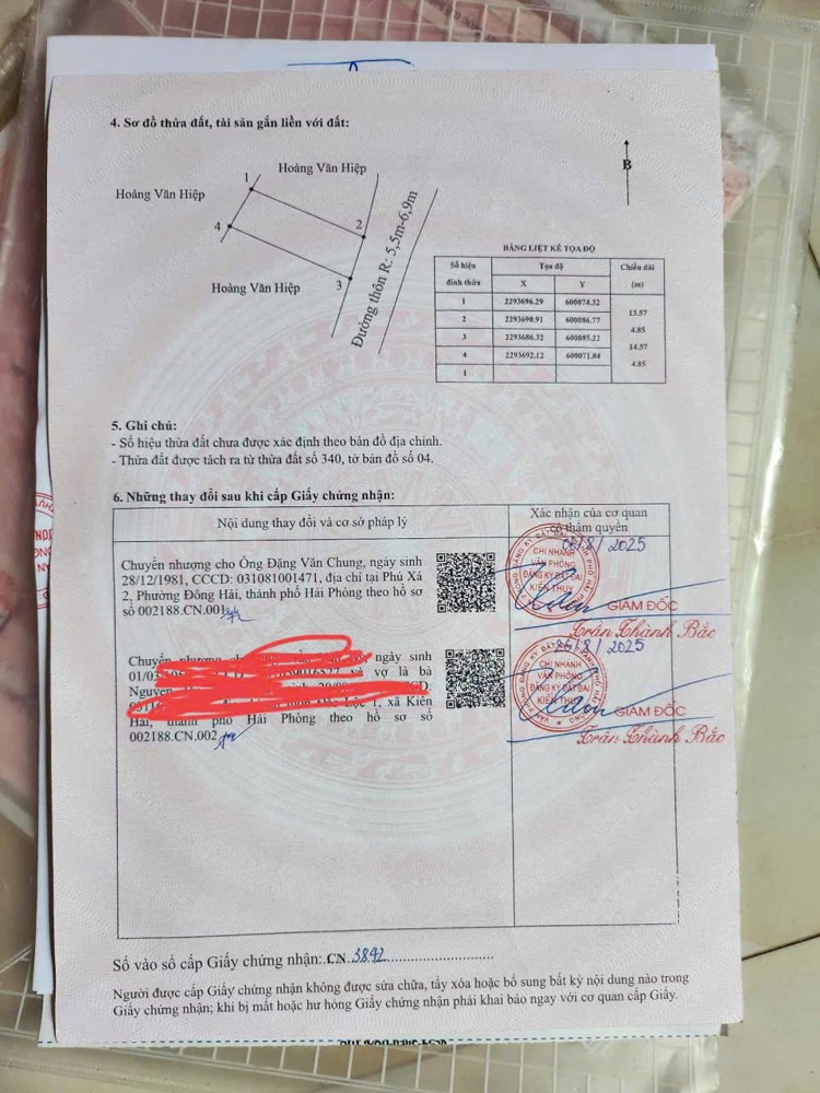 1.2 tỷ 67.9m2 Lão Phong Kiến Thụy Zalo 0567222555