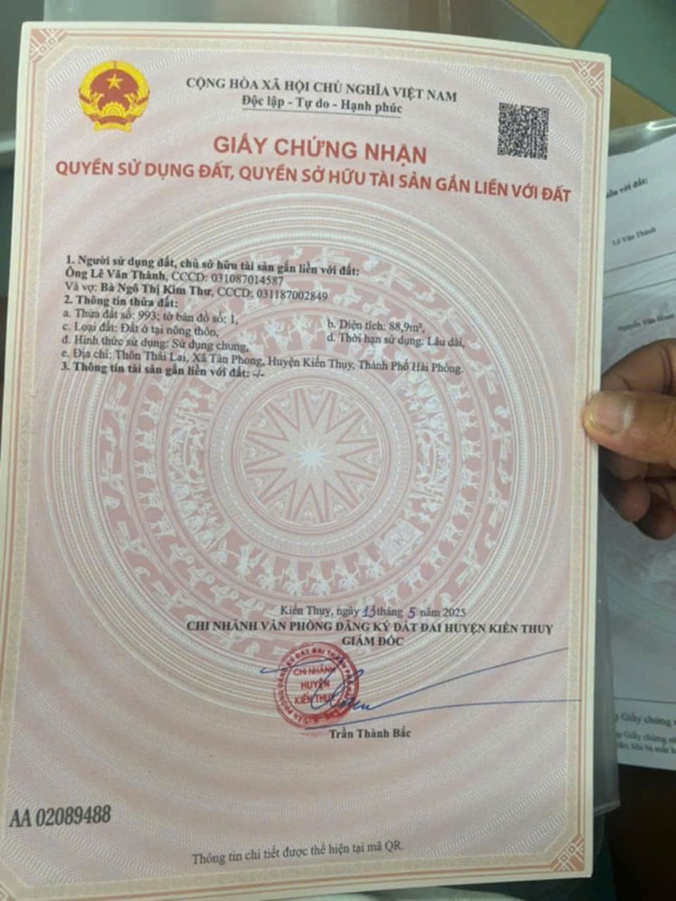 1.5x tỷ 88.9m2 Thái Lai – Tân Phong – Kiến Thụy Zalo 0567222555