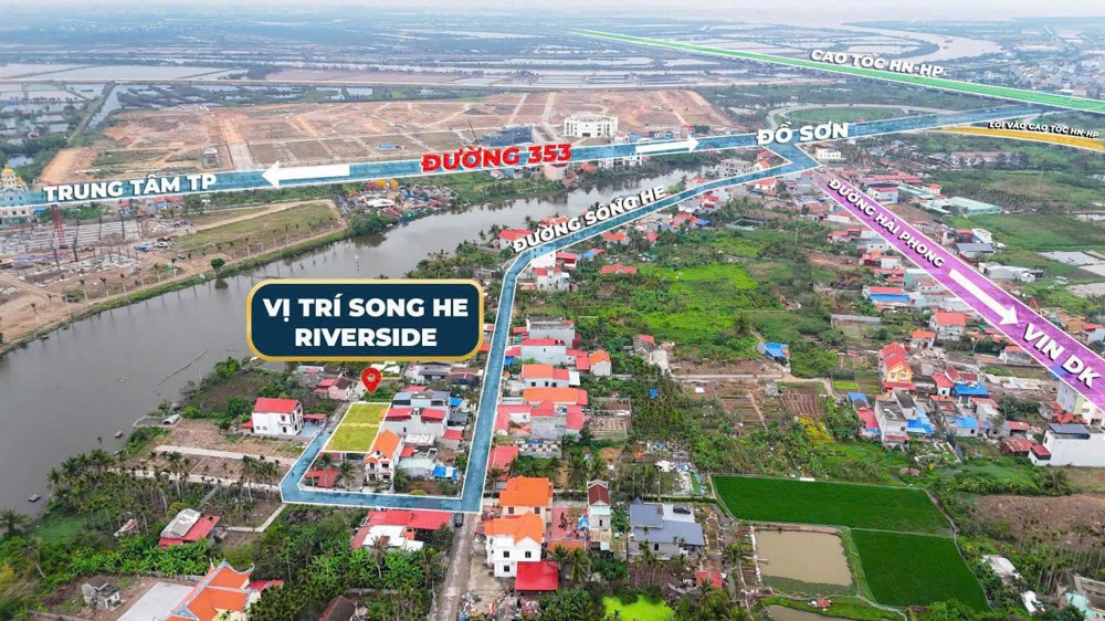 1.2 tỷ - 55.5m2 lô góc phố Sông He Dương Kinh Zalo 0567222555