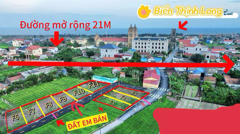 Duy nhất 2 lô gần biển này chưa đến 1 tỷ, đường đê biển đang mở rộng lên 32m rồi