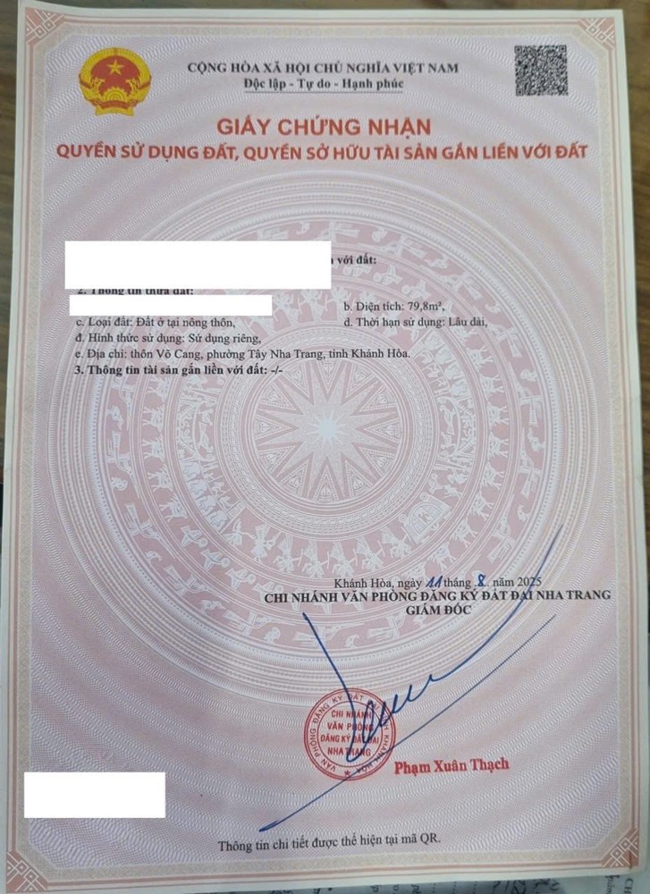 BÁN NHANH LÔ ĐẤT VĨNH TRUNG  - ĐƯỜNG Ô TÔ P. TÂY NHA TRANG