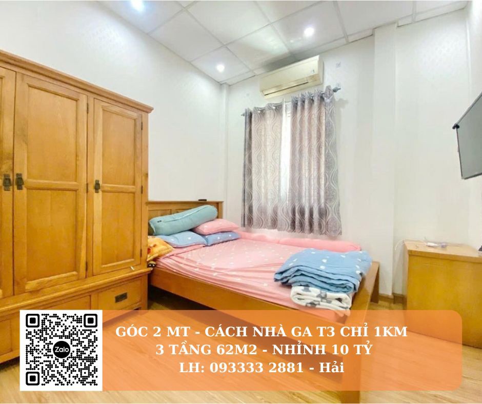 Nhà 2MT đẹp Hoàng Hoa Thám cách T3 chỉ 800m 62m2 chỉ nhình 10 tỷ