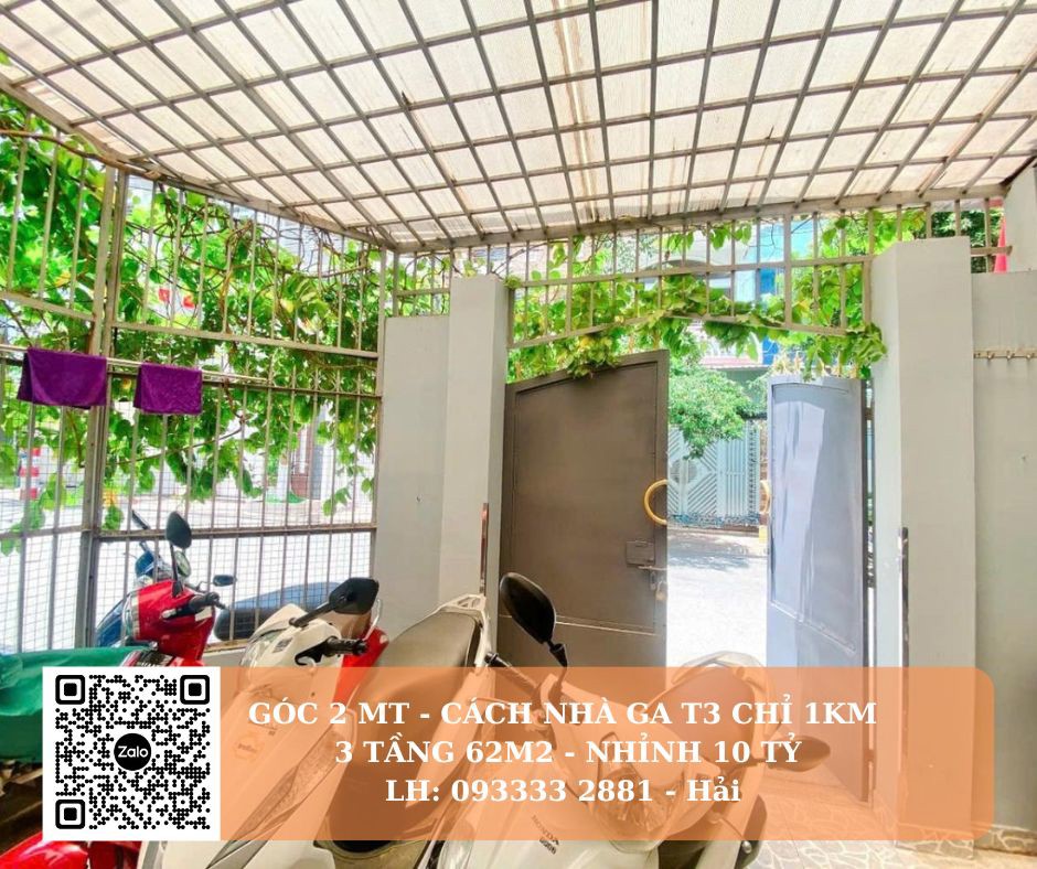 Nhà 2MT đẹp Hoàng Hoa Thám cách T3 chỉ 800m 62m2 chỉ nhình 10 tỷ