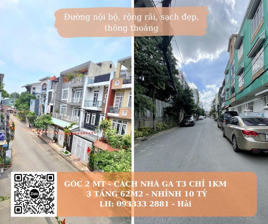 Nhà 2MT đẹp Hoàng Hoa Thám cách T3 chỉ 800m 62m2 chỉ nhình 10 tỷ