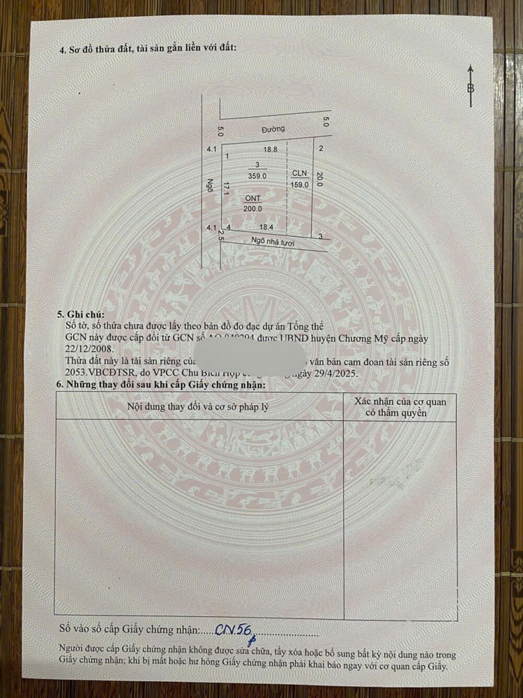 SIÊU PHẨM PHÂN LÔ 359M TẠI ĐÔNG SƠN-CHƯƠNG MỸ-HÀ NỘI