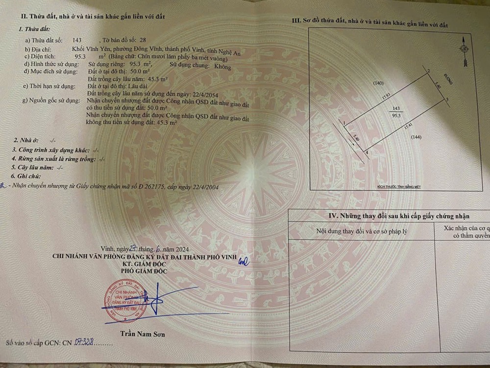 ĐẤT ĐẸP – GIÁ ƯU ĐÃI CHÍNH CHỦ CẦN BÁN NHANH LÔ ĐẤT TIỀM NĂNG tại TP Vinh, tỉnh Nghệ An