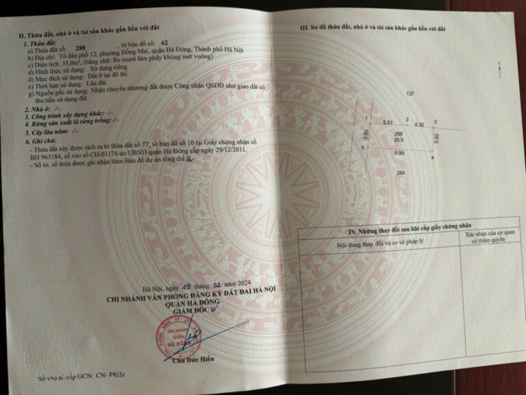 SIÊU HÓT 35M TẠI TỔ 12 ĐỒNG MAI-HÀ ĐÔNG-HÀ NỘI