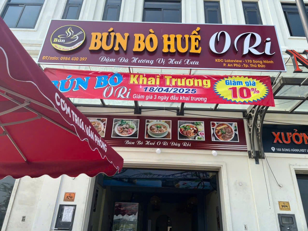 Quận 2 , Sang Gấp Quán Bún Bò , MB thuê rẻ 26 tr / tháng, MT Đường KDC Lakeview MT số 170 Song Hành