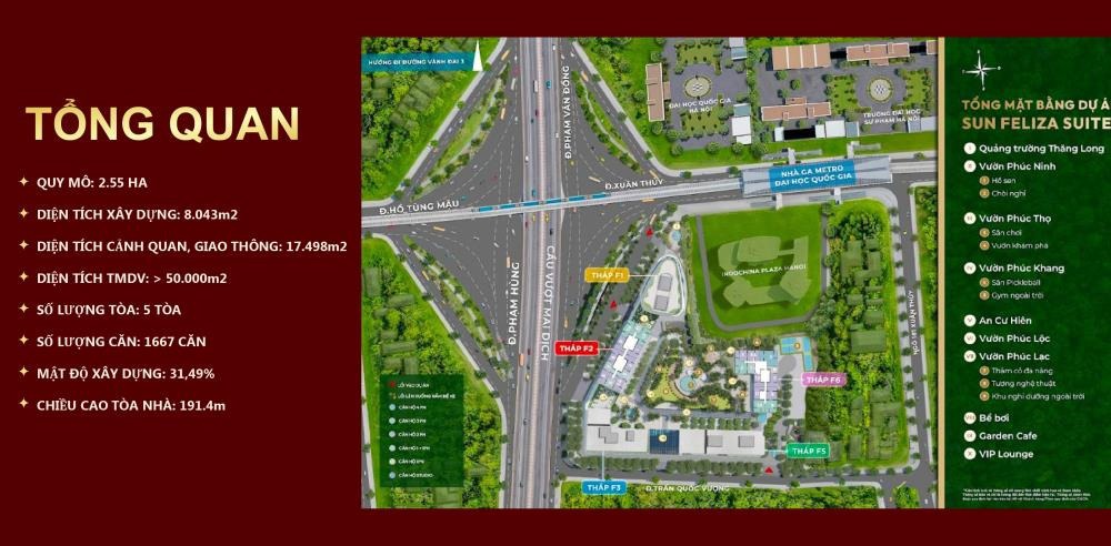 Căn Hộ Cao Cấp 2PN Sun Feliza Suites Cầu Giấy - Chuẩn 6 Sao, View Đẹp, Giá Tốt