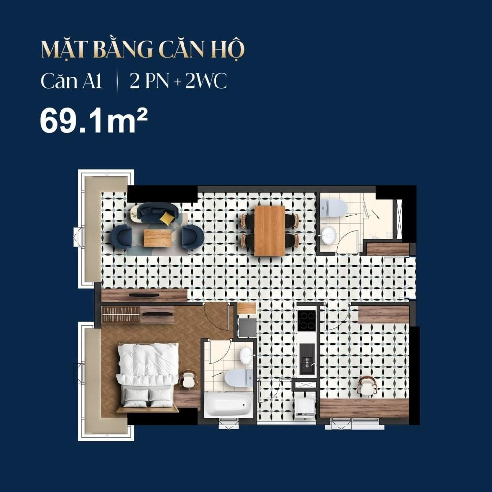 Bán Căn Hộ Terra Luxury 2PN, 69m2 - Giá 3.8 Tỷ - View Đẹp, Bình Chánh