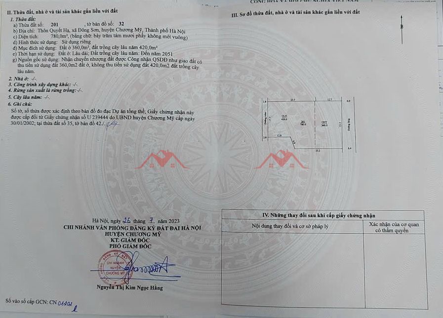 SIÊU PHẨM 780M TẠI ĐÔNG SƠN-CHƯƠNG MỸ-HÀ NỘI