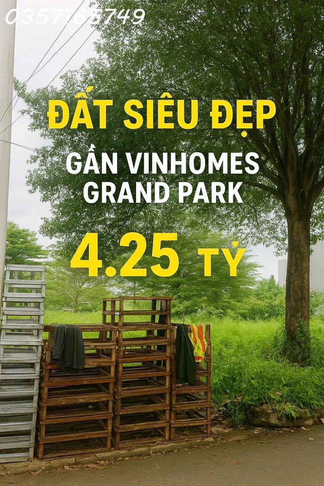LÔ ĐẤT VÀNG VINHOMES GRAND PARK QUẬN 9 - P. LONG THẠNH MỸ - HẺM  THOÁNG RỘNG RÃI - 69.2M2 - CHỈ