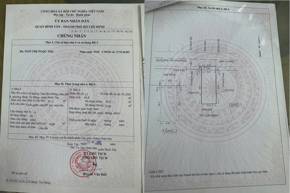GIÁ TỐT - CẦN BÁN NHANH Căn Nhà hẻm 479/51/4 Tân Hoà Đông, quận Bình Tân, TP HCM